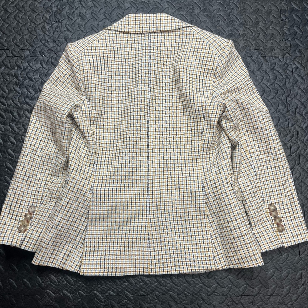 VERONICA BEARD Schoolboy Dickey Jacket Camel Ivory Plaid Blazer Womens Size 4 - Picture 9 of 9